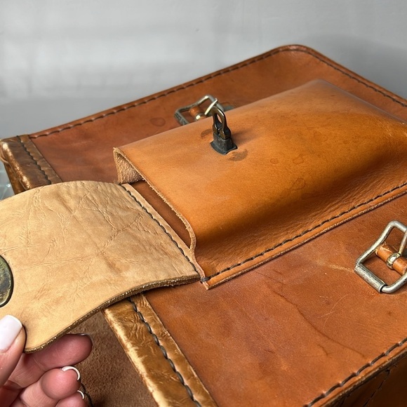 Vintage Ranger Saddle Bag Structured Belting Leather Rectangular Crossbody Bag - Picture 11 of 15